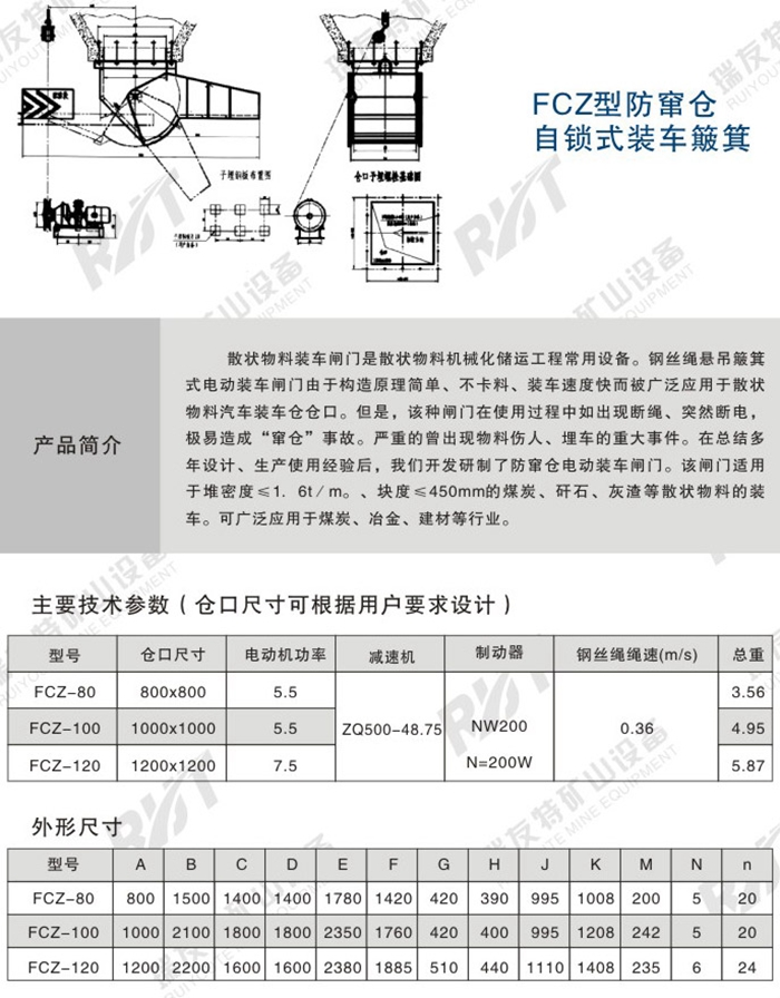 FCZ型防窜仓自锁式装车簸箕